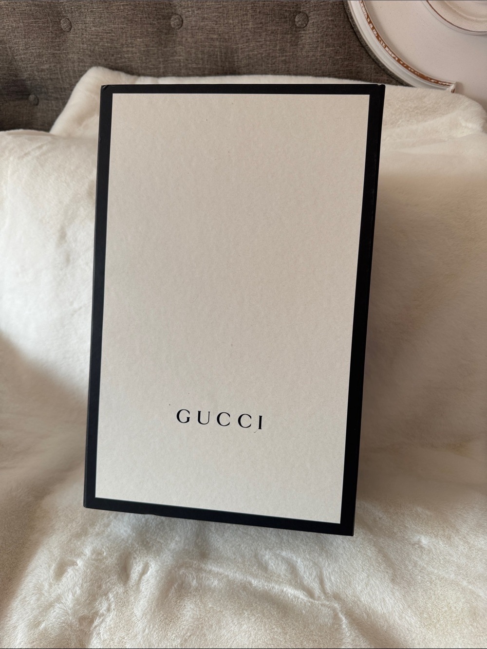 Gucci Cream and Black Logo Presentation Box
